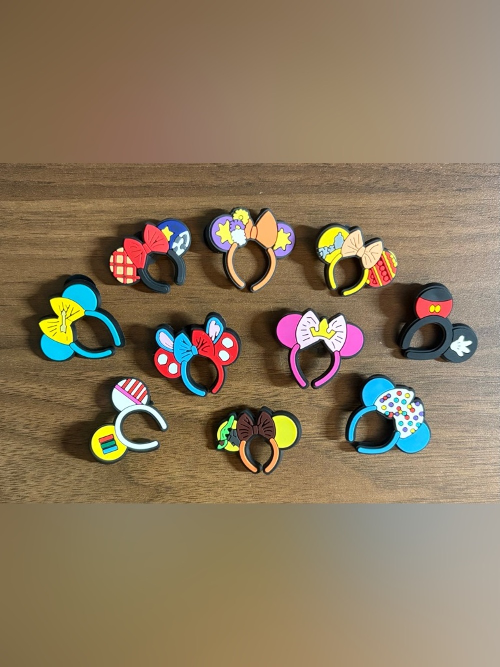 Colorful Disney-Inspired Mickey Ear Charms Set of 10